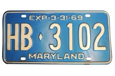 1969 maryland license for sale  Cooksville