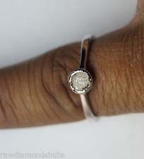 Anillo de diamantes en bruto blanco natural de 4,0 mm, anillo solitario de di... comprar usado  Enviando para Brazil