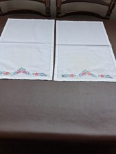 Pair hand embroidered for sale  ABERGELE