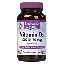 Usado, Bluebonnet Vitamina D3 50 Mcg 2000 UI 180 Cápsulas Vegetais comprar usado  Enviando para Brazil