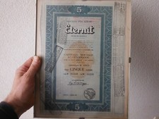 Certificato azioni eternit usato  Italia