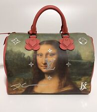 😍LOUIS VUITTON Masters KOONS Speedy 30 Mona Lisa Da Vinci Bolsa Coral❤️ comprar usado  Enviando para Brazil