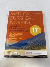 Usado, Medical-Surgical Nursing: Ignatavicius, Rebar (2024, 11th ed. Volume 1) **Code** comprar usado  Enviando para Brazil