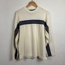 Moletom vintage anos 90 GAP listra branca creme médio skatista streetwear suéter comprar usado  Enviando para Brazil