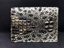 Carteira bifold masculina exclusiva de couro genuíno pele de crocodilo comprar usado  Enviando para Brazil