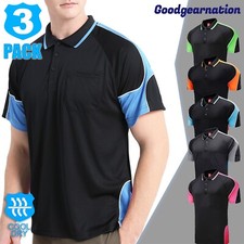 Usado, 3x Camisas Hi Vis trabalho polo manga curta peito bolso contraste preto azul rosa comprar usado  Enviando para Brazil