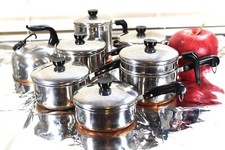 Raro Revere Ware EUA Pré-1968 Fundo de Cobre Mini Brinquedo Panela de Brincar Caldeira Dupla comprar usado  Enviando para Brazil