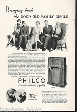 1932 PHILCO Radio anúncio, Philco Cabinet Radio modelo 15X comprar usado  Enviando para Brazil