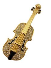 Broche de violino vintage assinado Karl Lagerfeld ouro fosco (A6794) comprar usado  Enviando para Brazil
