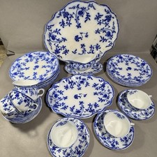 Antique flow blue for sale  Saco