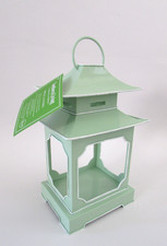 Southern Living Asian Chinoiserie Pagode Green Tole lanterna de metal nova com etiquetas, usado comprar usado Southern Living Asian Chinoiserie Pagode Green Tole lanterna de metal nova com etiquetas, usado comprar usado  Enviando para Brazil