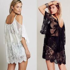 Vestido de banho feminino casual verão praia renda crochê biquíni cobrir comprar usado  Enviando para Brazil
