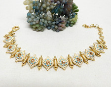 Usado, PULSEIRA PAINEL TOM DOURADO COM DESTAQUE ESMALTE E STRASS 8,5" comprar usado  Enviando para Brazil