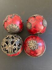 Tapete decorativo bola bronze barroco estilo envelhecido design perfurado conjunto de 4 comprar usado  Enviando para Brazil