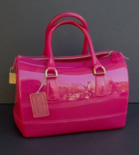 Logotipo FURLA Hot Pink Candy Silicone manipulador duplo ouro/trava feito na Itália tamanho G comprar usado  Enviando para Brazil