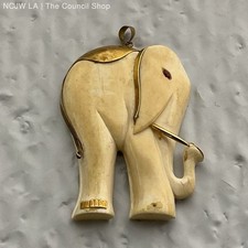 Pingente de estatueta de elefante de ouro amarelo 14K 585 e rubi - 2,75" comprar usado  Enviando para Brazil