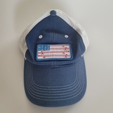 Bass Pro Shops Youth Hat Patch America Fishing Pole Rod Cap USA Flag blue snaps  comprar usado  Enviando para Brazil