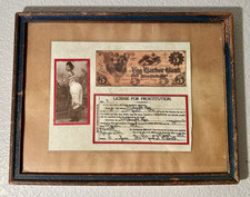 Colagem fotocópia emoldurada rosa meia-noite licença bordel março 1892 Prescott, AZ comprar usado  Enviando para Brazil