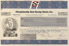 Certificado de estoque de carros Indy CART Auto Racing - Uma ação muito bom estado, usado comprar usado  Enviando para Brazil