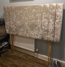 Silver velvet headboard for sale  CAMBERLEY