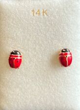 Brinco de ouro maciço 14K LUCKY LADY (BUG) FRETE GRÁTIS USPS PRIORITÁRIO comprar usado  Enviando para Brazil