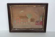 Usado, Agulha antiga do século XIX primitiva Homestead com moldura de nogueira comprar usado  Enviando para Brazil