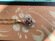 Gold ruby pendant for sale  LEYLAND