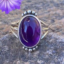 Anillo de plata de ley 925 con piedras preciosas de amatista natural hecho a mano anillo de joyería segunda mano  Embacar hacia Mexico