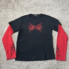 Camisa manga longa tatuagem tribal vintage Fishbone Y2k preta vermelha grunge skate comprar usado  Enviando para Brazil