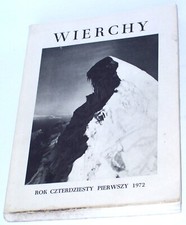 Wierchy Rocznik poświęcony górom Rok czterdziesty pierwszy 41. 1972. Kraków 1973, używany na sprzedaż  PL