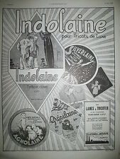 Indolaine press advertisement d'occasion  Expédié en Belgium