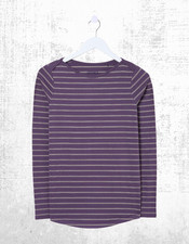 Camiseta Breton Feminina Ex Fat Face Manga Longa Algodão Brilhante Roxa comprar usado  Enviando para Brazil