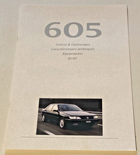 Brochure peugeot 605 d'occasion  Quarré-les-Tombes