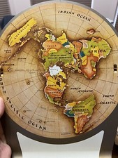 Vintage 1953 MAPA GEOCÊNTRICO DA ERA DO AR TERRA PLANA suporte de jornal replogle comprar usado  Enviando para Brazil