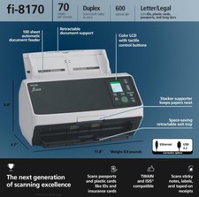 Scanner de Documentos RICOH FI-8170 Profissional Duplex Colorido de Alta Velocidade comprar usado  Enviando para Brazil