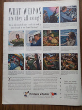 1945 Bell Western Electric Phone Ad WW II Branches of the Armed Services Series, usado comprar usado  Enviando para Brazil