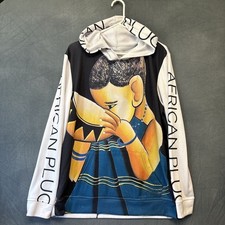 Moletom com capuz arte africana masculino XL Uno Kiwi plugue 100% algodão nunca esqueça suas raízes comprar usado  Enviando para Brazil