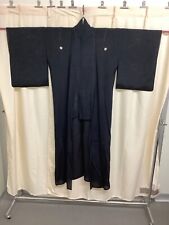 Kimono japonês vintage seda família brasão Seethrough preto comprimento 57,08 polegadas comprar usado  Enviando para Brazil