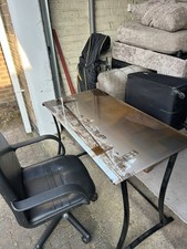 Glass computer desk for sale  LOUGHBOROUGH