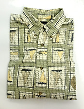 Camisa masculina tamanho M gráficos náuticos botão puritano frontal manga curta colarinho comprar usado  Enviando para Brazil