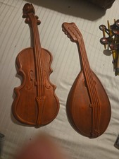 Decoração de parede vintage de alumínio fundido real para violino e bandolim com aproximadamente 18 polegadas de altura comprar usado  Enviando para Brazil