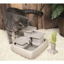 Fonte de cerâmica para gatos com copo de grama para gatos, tapete e detector de movimento comprar usado  Enviando para Brazil