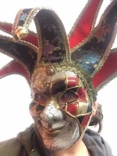 Fantasia Jingle Jester Joker Halloween Mask Deluxe Mascarade Horror Fantasia Vestido, usado comprar usado  Enviando para Brazil