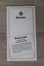 Daimler price list for sale  BOURNE