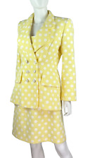 Casaco jaqueta blazer terno vestido Escada Couture 8 EUA 38 D 44 IT M amarelo algodão 2 peças comprar usado  Enviando para Brazil