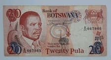 1993 - Bank of Botswana - 20 Botswana Pula notas número de série E26 667985 comprar usado  Enviando para Brazil