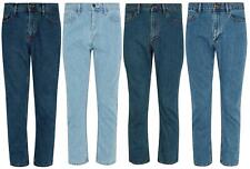 Calça jeans masculina casual 100% algodão com zíper azul mosca ajuste regular perna reta comprar usado  Enviando para Brazil