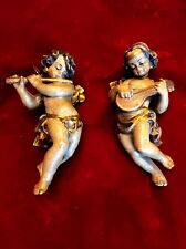 Angel Sculpture. Couple Putti Angel Wood Carved Vintage German 1920 AN  comprar usado  Enviando para Brazil