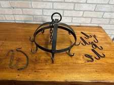 Antiga cozinha primitiva pendurada utensílio de metal açougueiro rack de carne comprar usado  Enviando para Brazil