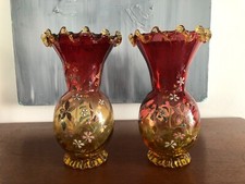 Pair enamelled glass d'occasion  Expédié en Belgium